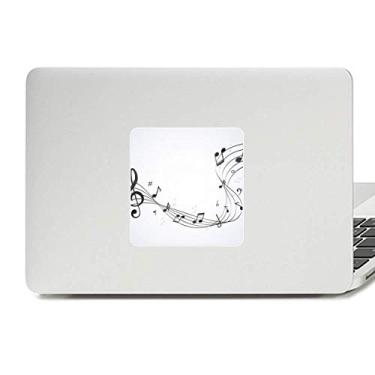 Imagem de Adesivo Flappg preto notas musicais decalque branco vinil paster laptop decoração PC