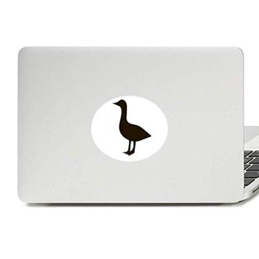 Imagem de Adesivo de vinil de ganso preto com emblema de animal fofo para notebook