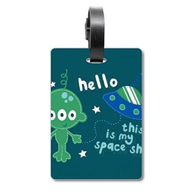 Imagem de Universo e alienígena Hello Alien Mala Etiqueta para Bagagem Cartão de Bagagem Scutcheon Etiqueta