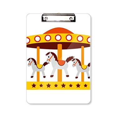 Imagem de Prancheta de Ilustração Carrossel Cor Parque de diversões, Placa de apoio A4