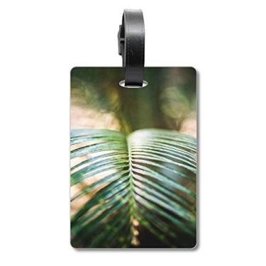 Imagem de Green Leaf Plant Picture Nature Suitcase Bag Tag Luggage Card Scutcheon Label
