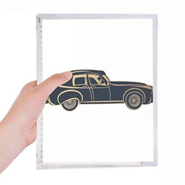 Imagem de Caderno preto clássico com desenho de carros, caderno de folhas soltas, diário recarregável, papelaria