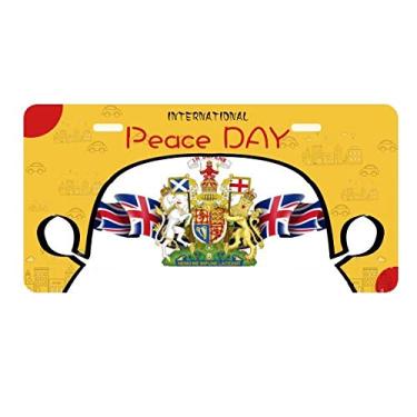 Imagem de DIYthinker Placa com emblema nacional da bandeira do Reino Unido para decoração de carro, dia da paz