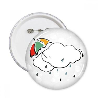 Imagem de Guarda-chuva Weather Cloud Ilustration Pattern Round Pins Badge Button Clothing Decor 5 peças presente