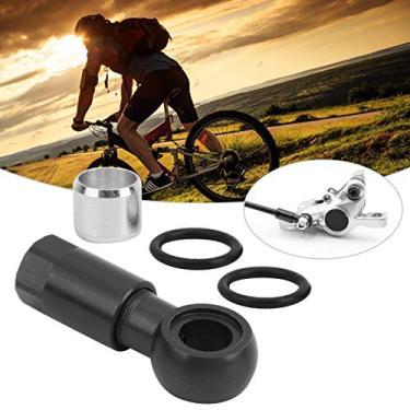 Imagem de Wosune Conector de cabeça oliva para bicicleta, conjunto de tubos de freio de bicicleta duráveis de 3 cores, liga de alumínio 5 g para SLX XT(Preto)