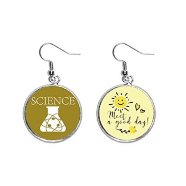 Imagem de Instrumentos de experimentos científicos, partículas, gota, sol, flor, brinco, bijuteria, moda