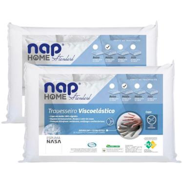 Imagem de Travesseiros Nap Standard 1 Altura 12 em Espuma 100% Viscoelástica 45 x 65 cm– Brancos - 2 Unidades