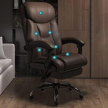 Imagem de Cadeira De Escritório Executiva Com Massagem De 7 Pontos, Cadeira Ergonômica Com Apoio Para Os Pés, Cadeira De Escritório Com Encosto Alto, Cadeira De Computador Ajustável, Cadeira Reclinável Com