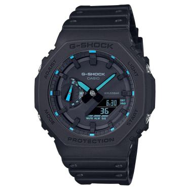 Imagem de Relógio CASIO G-SHOCK unissex anadigi azul GA-2100-1A2DR