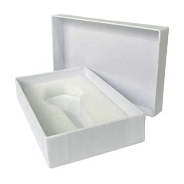 Imagem de Caixa de Papelão Embalagens Alta Qualidade Branca Com Espuma Para Relógio 12.5cm x 7.3cm x 1.5cm