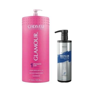 Imagem de Cadiveu Shampoo Rubi Glamour 3L + Wess Repair Shampoo 500ml - Cadiveu/