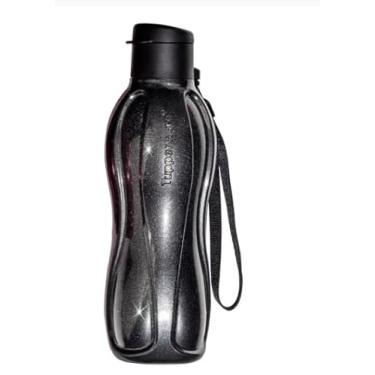 Imagem de Eco garrafa 500 ml (preto) Black c g = T U P P E R W A R E = Bico flip top, não vaza c cordinha