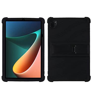 Imagem de QYiiD Capa para Xiaomi Mi Pad 5 /MiPad 5 Pro 11 polegadas 5G 2021, capa protetora de silicone leve para crianças macia contra choque para Mi Pad 5/5 Pro, preta