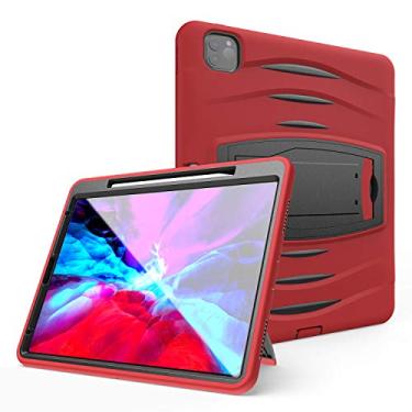 Imagem de QYiD Capa de tablet para iPad Pro 12,9 polegadas 2020/2018, capa protetora resistente à prova de choque com suporte integrado e caneta solt para iPad de 12,9 polegadas, suporta emparelhamento e