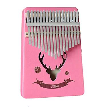 Imagem de Piano de dedo 17 teclas série rosa Kalimba instrumento de polegar, piano de dedo de polegar de bolso, piano Mbira para amantes de música, com martelo de afinação (18 cm x 13 cm) rosa 11