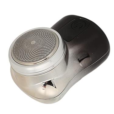 Imagem de Aparador de Barba, Aparador de Barba Sem Fio Seco e Molhado, Carregamento USB, Tamanho Pequeno, Lâmina Curva Portátil para Homens, para Casa (Gradiente cinza prateado)