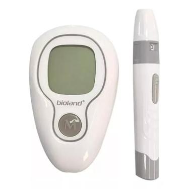 Imagem de Kit Aparelho Medidor De Glicose Glicemia C/25 Tiras Bioland Cor Branco