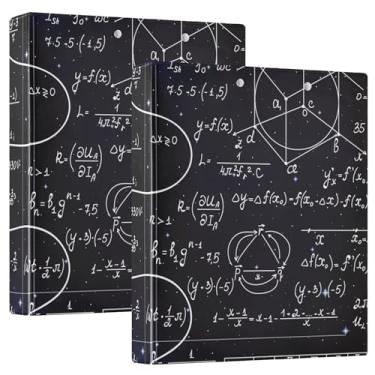 Imagem de Fichários de caderno de anéis redondos, fichários de caderno de 3,8 cm com bolsos, pacote de 1/2 fichários, material escolar, fórmulas de padrão de 200 folhas