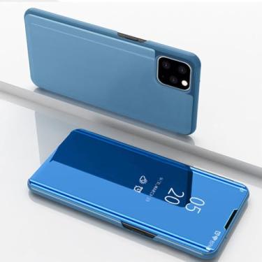 Imagem de Flip Stand Clear View Mirror Capa de telefone para iPhone 13 11 12 Mini Pro Max 8 7 6 6s Plus Capa para iPhone X XR XS Max SE 2020 Capa, azul, para iPhone 13Pro MAX