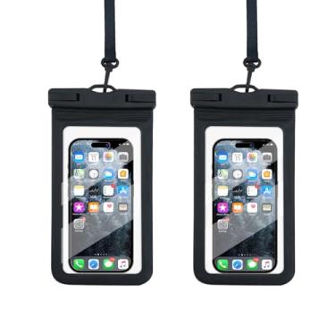 Imagem de HITWAY Bolsa de telefone impermeável flutuante, capa de telefone impermeável, PVC transparente, pacote com 2, protetor de telefone para iPhone 15 14 13 12 11 Pro Max Plus XS XR X 8 Galaxy S23 S22 S21