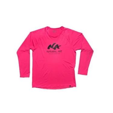 Imagem de Camiseta com Proteção UV+ Natural Art Banner - Rosa Pink-Unissex