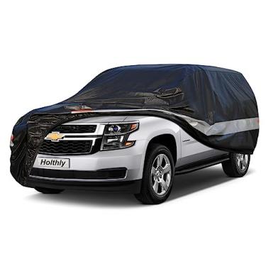 Imagem de Holthly Capa de carro de 10 camadas à prova d'água para todos os climas para SUV grande, 100% à prova d'água, capas de carro ao ar livre, chuva, neve, proteção contra poeira UV. Ajuste personalizado