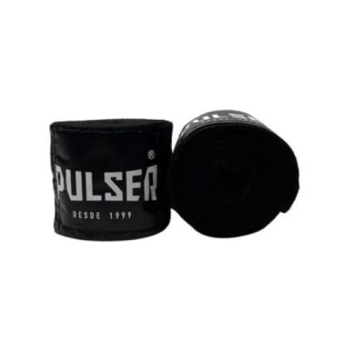 Imagem de Par Bandagem Elástica Atadura 5 Metros Boxe Muay Thai Pulser (Preto)
