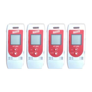 Imagem de Kit 4 Datalogger Digital Temperatura Umidade 32000 Leituras Alarme Usb Ht-900 Portátil Instrutherm