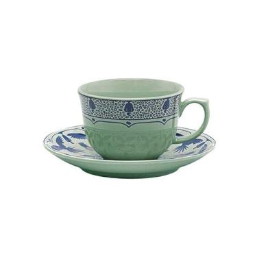 Imagem de Jogo De 6 Xícaras 240 Ml Com Pires Flamingo Terra Brasilis Selva