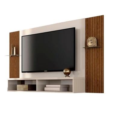 Imagem de Painel Para Tv 43" Alasca Com Nicho Off/fr Ripado - Móveis Arapongas Off White/freijó Ripado