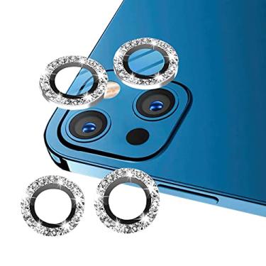 Imagem de Compatível com iPhone 14 14 Plus protetor de lente de câmera brilhante (6,1 e 6,7 polegadas), capa de câmera Apple brilhante com vidro transparente, acessórios de proteção de lentes de câmera traseira para mulheres e meninas, (prata)