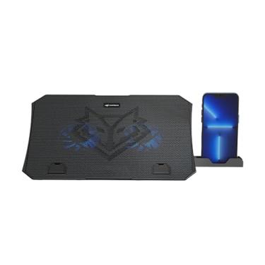 Imagem de Base para Notebook C3Tech NBC-40BK 15,6" Preto Refrigerada com 2 Cooler Fans com Led Azul, 5 niveis de ajuste de altura, USB Adicional, compativel com notebooks até 15,6", suporte para celular