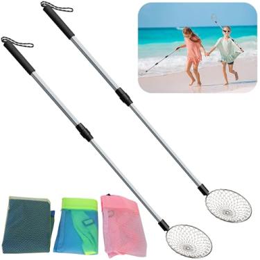 Imagem de 5 Pcs/Set Beach Sand Sifter with Beach Bags- Shark Tooth Sifter- Sand Scoop Shell Scooper for Beach- Beach Scoop Shovel and Sifter Tool for Picking Up Shells Beachcombing & Rock Hunting