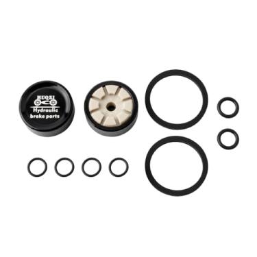 Imagem de Yutuing Kits de pistões de freio a disco hidráulico de bicicleta, para pinça Shimano SLX XT XTR, liga de alumínio, acessórios não cerâmicos, pacote com 2 pistões para um serviço de pinça (preto)