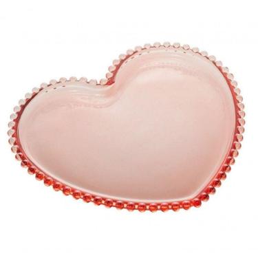 Imagem de Prato Sousplat Cristal Coração Pearl 30 Cm Rosa - Wolff