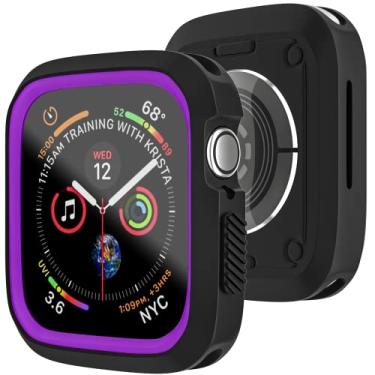 Imagem de D & K Exclusives Capa compatível com Apple Watch de 38 mm, capa protetora esportiva para iWatch feminino, masculino, crianças, GPS, iWatch Series 3/2/1, preto, roxo