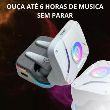 Imagem de Fone De Ouvido Kaidi Kd-G1 Sem Fio Tws Gamer com led RGB, Branco
