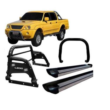 Imagem de Kit Quebra Mato Estribo Santo Antônio H3 L200 2004 Preto - HOZZ