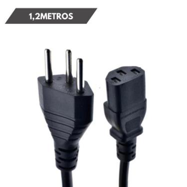 Imagem de Cabo De Alimentação Pra Fonte 1,20 Metros Resistente 3 Pinos - Monac S