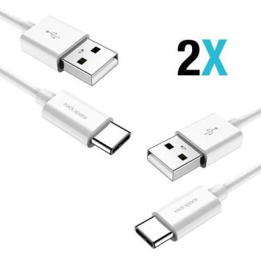 Imagem de 2 Cabos Celular Rápido 20W USB Tipo-C Resistente Longo 2m - Rock Space