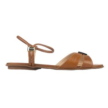 Imagem de Sandália Rasteira Luz da Lua Detalhe Metal Ambar