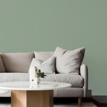 Imagem de Papel de Parede Adesivo Revestimento Liso Verde Musgo Claro 10m - Leli