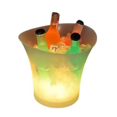 Imagem de Balde P/ Gelo Rgb Caixa De Som 20w Led 5l Festa Musica Bateria Embutid