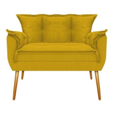 Imagem de Kit Namoradeira e 02 Poltronas Opala Base Giratória de Madeira Suede A