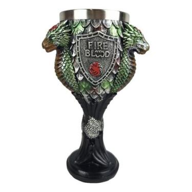 Imagem de Taça Do Dragão 3D Game Of Thrones Em Aço Inox E Resina 180Ml - GS