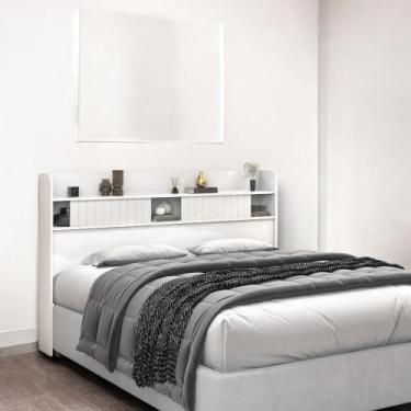 Imagem de Cabeceira com Prateleiras Nyce Casal Branca - Mobiliar Home Shop