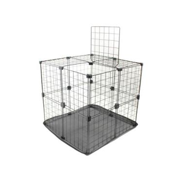 Imagem de Cercado Aramado Porquinho da Índia Coelho 60x60x60cm Teto com Bandeja 