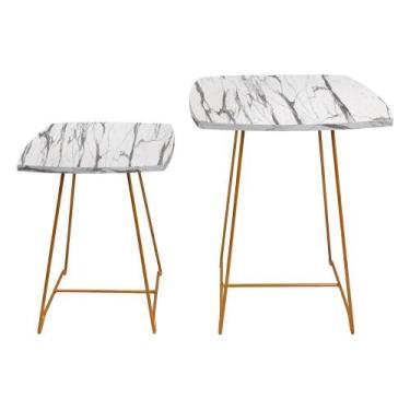 Imagem de Mesa Lateral Conjunto de Mesa de Canto Sofá Auxiliar Ursen - Genus Móv