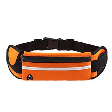 Imagem de Pochete de corrida com suporte para garrafa, bolsa esportiva portátil para viagem, academia, bolsa para segurar água para homens e mulheres (laranja)
