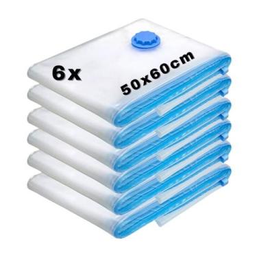 Imagem de Kit 6 Sacos À Vácuo Organizador Para Guarda Roupas 50x60cm - Top Útil,
